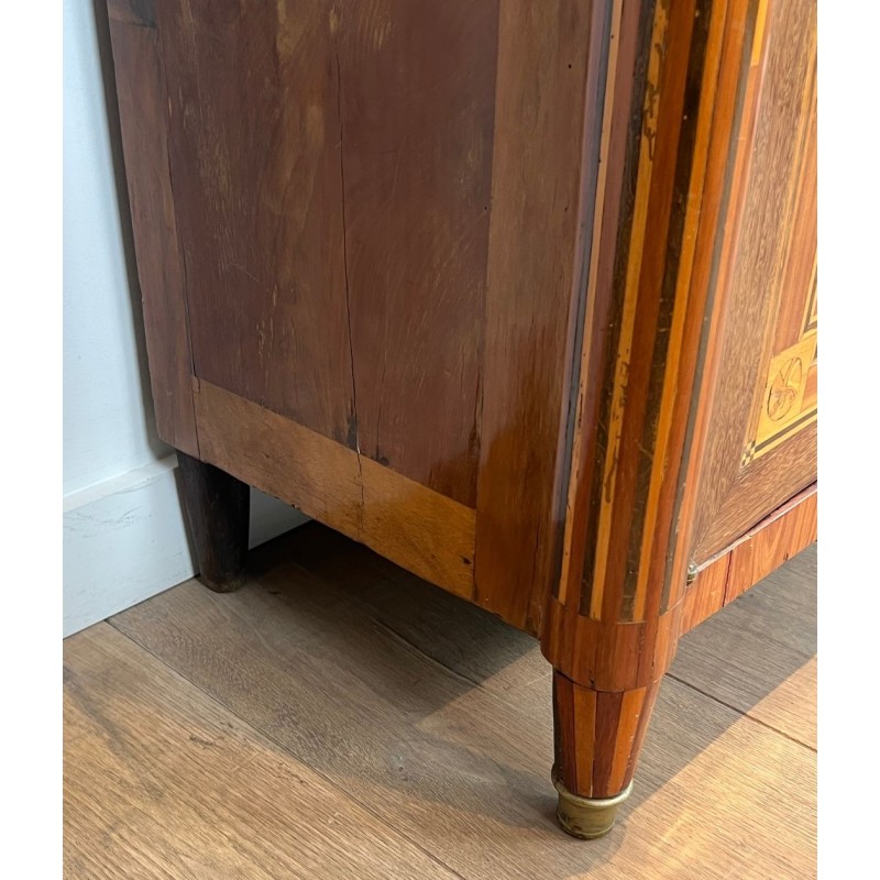 Sécrétaire à Abattant Louis XVI Marqueterie, Marbre de Carrare, vers 1800 | Maison BARROIS