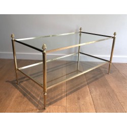 Table Basse Double Plateau Verre, Glands de Bronze, Maison Baguès, vers 1940 | Maison BARROIS