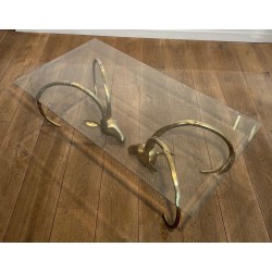 «Aux Mouflons» Brass Coffee Table with Ibex Heads, Alain Chervet, circa 1970 | Maison BARROIS