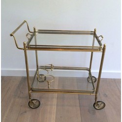 Neoclassical Brass Drinks Trolley with Removable Trays, French Work, circa 1940 | Maison BARROIS