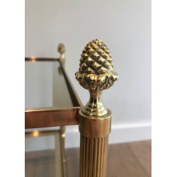 Two-Tier Brass and Glass Coffee Table with Bronze Tassels, Maison Baguès, circa 1940 | Maison BARROIS