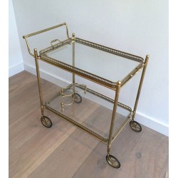 Neoclassical Brass Drinks Trolley with Removable Trays, French Work, circa 1940 | Maison BARROIS