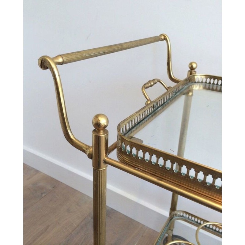 Neoclassical Brass Drinks Trolley with Removable Trays, French Work, circa 1940 | Maison BARROIS