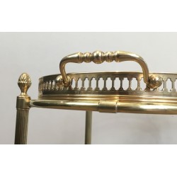Table Roulante Ovale Néoclassique Laiton, Double Plateaux, Maison Baguès, vers 1940 | Maison BARROIS