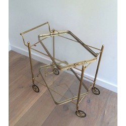 Neoclassical Brass Drinks Trolley with Removable Trays, French Work, circa 1940 | Maison BARROIS