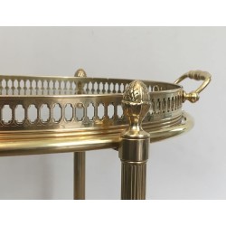 Neoclassical Oval Brass Drinks Trolley, Double Removable Trays, Maison Baguès, circa 1940 | Maison BARROIS