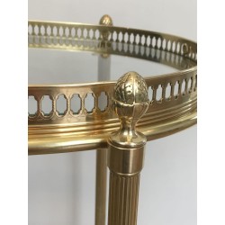 Neoclassical Oval Brass Drinks Trolley, Double Removable Trays, Maison Baguès, circa 1940 | Maison BARROIS