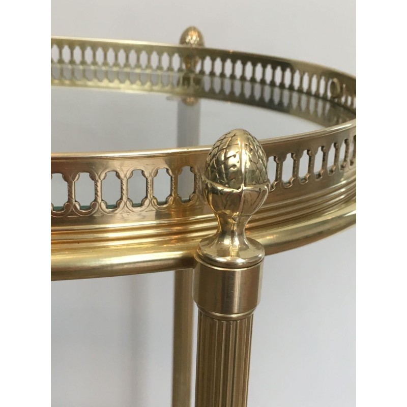 Neoclassical Oval Brass Drinks Trolley, Double Removable Trays, Maison Baguès, circa 1940 | Maison BARROIS