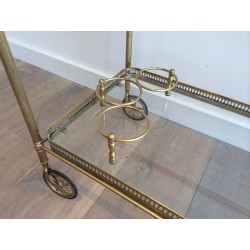 Neoclassical Brass Drinks Trolley with Removable Trays, French Work, circa 1940 | Maison BARROIS