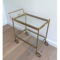 Neoclassical Brass Drinks Trolley with Removable Trays, French Work, circa 1940 | Maison BARROIS
