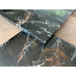 Rare Table Basse Double Faux Marbre sur Chrome, Willy Rizzo, vers 1970 | Maison BARROIS