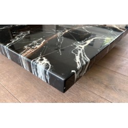 Rare Table Basse Double Faux Marbre sur Chrome, Willy Rizzo, vers 1970 | Maison BARROIS