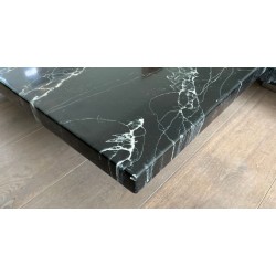 Rare Double Faux-Marble Coffee Table on Chrome Legs, Willy Rizzo, circa 1970 | Maison BARROIS