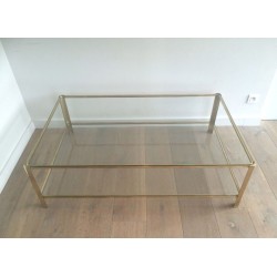 Grande Table Basse Bronze et Verre, Jacques Théophile Lepelletier, Broncz, vers 1970 | Maison BARROIS