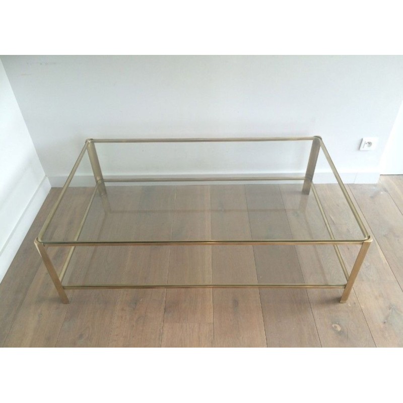 Grande Table Basse Bronze et Verre, Jacques Théophile Lepelletier, Broncz, vers 1970 | Maison BARROIS