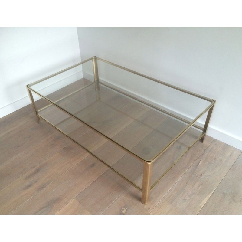 Grande Table Basse Bronze et Verre, Jacques Théophile Lepelletier, Broncz, vers 1970 | Maison BARROIS