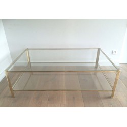 Grande Table Basse Bronze et Verre, Jacques Théophile Lepelletier, Broncz, vers 1970 | Maison BARROIS