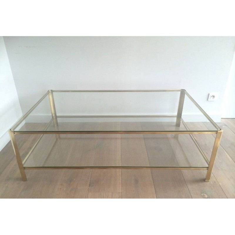 Grande Table Basse Bronze et Verre, Jacques Théophile Lepelletier, Broncz, vers 1970 | Maison BARROIS