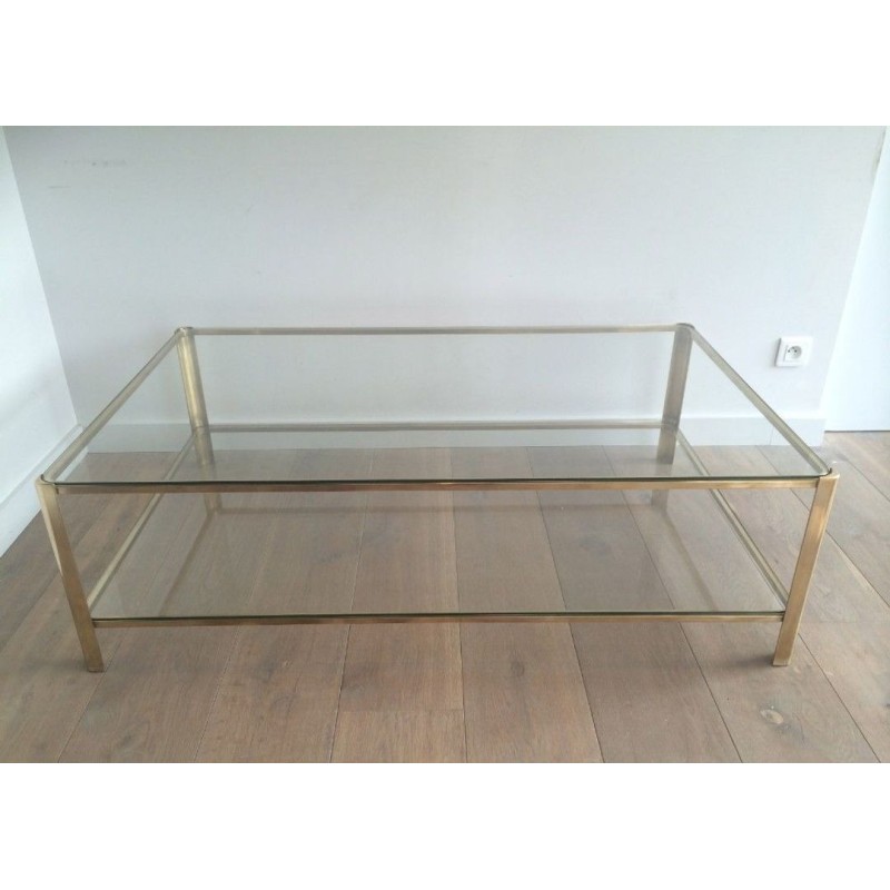 Grande Table Basse Bronze et Verre, Jacques Théophile Lepelletier, Broncz, vers 1970 | Maison BARROIS
