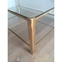 Large Bronze and Glass Coffee Table by Jacques Théophile Lepelletier, Broncz, circa 1970 | Maison BARROIS