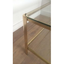 Large Bronze and Glass Coffee Table by Jacques Théophile Lepelletier, Broncz, circa 1970 | Maison BARROIS