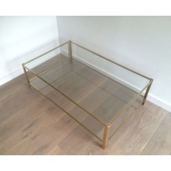 Grande Table Basse Bronze et Verre, Jacques Théophile Lepelletier, Broncz, vers 1970 | Maison BARROIS