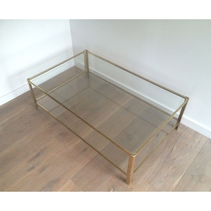 Grande Table Basse Bronze et Verre, Jacques Théophile Lepelletier, Broncz, vers 1970 | Maison BARROIS