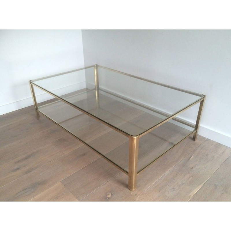 Grande Table Basse Bronze et Verre, Jacques Théophile Lepelletier, Broncz, vers 1970 | Maison BARROIS