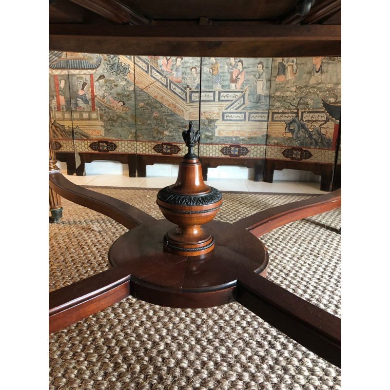 Neoclassical Mahogany and Bronze Extending Pedestal Dining Table, Louis XVI, 19th Century | Maison BARROIS