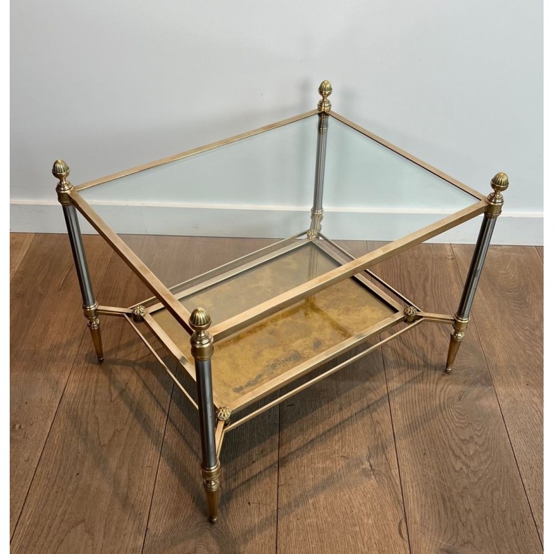 Paire de Bouts de Canapé Acier Laiton Miroir Églomisé, Maison Jansen, vers 1940 | Maison BARROIS