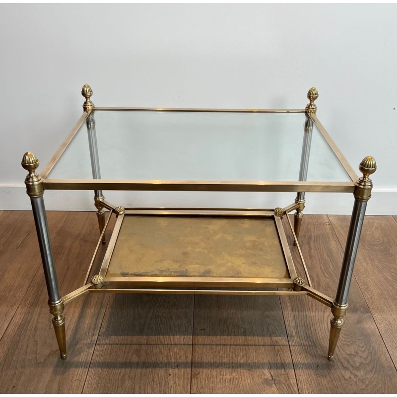 Paire de Bouts de Canapé Acier Laiton Miroir Églomisé, Maison Jansen, vers 1940 | Maison BARROIS