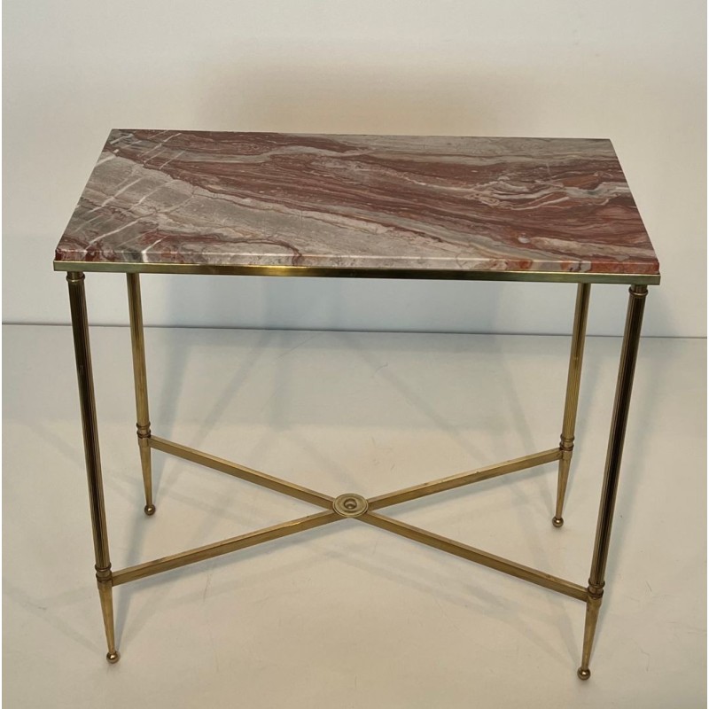 Paire de Bouts de Canapé Néoclassiques Laiton et Marbre, Maison Jansen, vers 1940 | Maison BARROIS