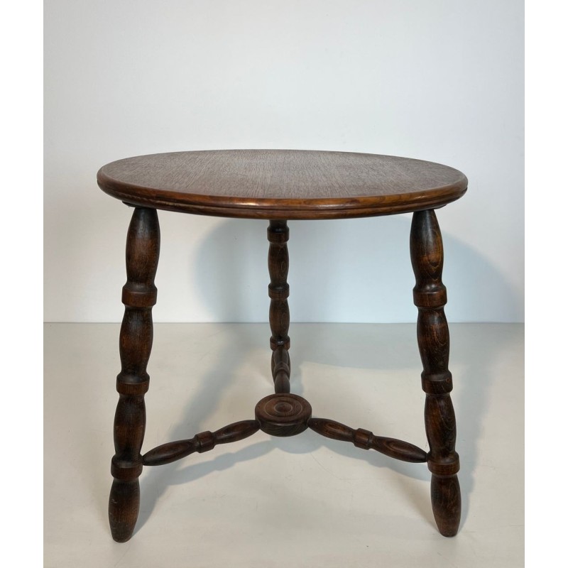 Table Basse en Bois Tourné de Charles Dudouyt, France, vers 1950 | Maison BARROIS