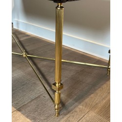 Neoclassical Brass Coffee Table with Chinoiserie Lacquered Top, Attributed Maison Jansen, 1940 | Maison BARROIS