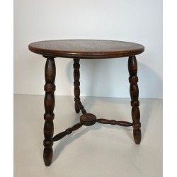 Table Basse en Bois Tourné de Charles Dudouyt, France, vers 1950 | Maison BARROIS
