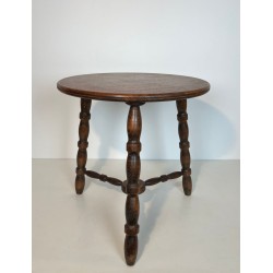 Table Basse en Bois Tourné de Charles Dudouyt, France, vers 1950 | Maison BARROIS