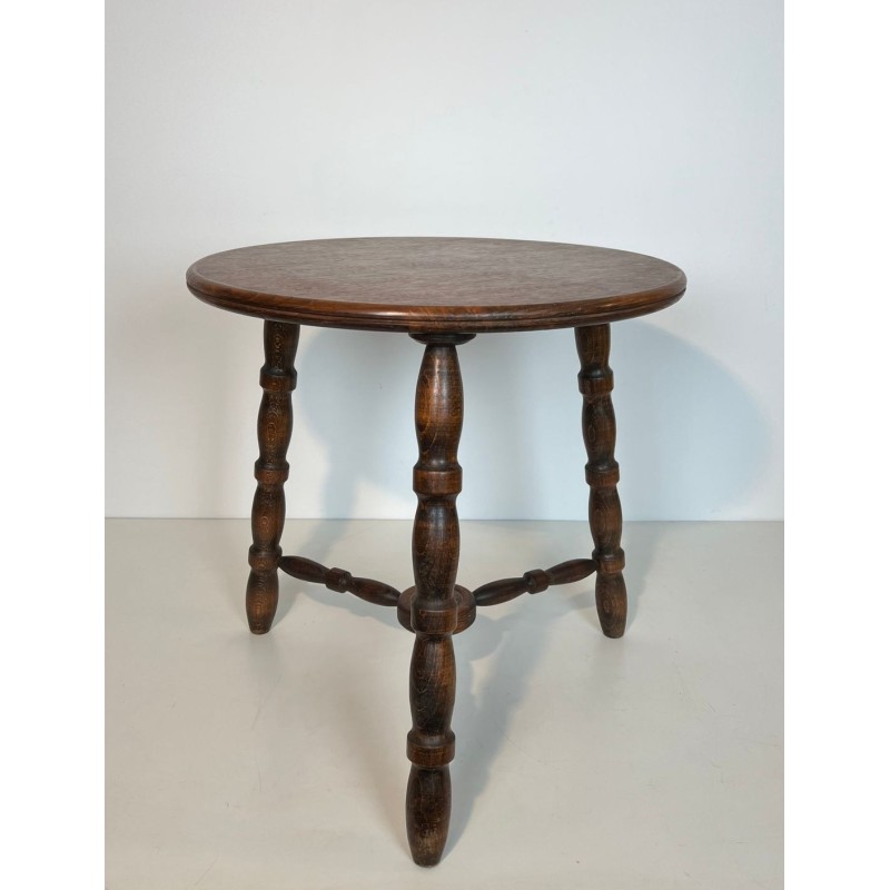 Table Basse en Bois Tourné de Charles Dudouyt, France, vers 1950 | Maison BARROIS