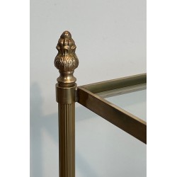 Pair of Brass Neoclassical Side Tables, Maison Jansen, France, circa 1940
