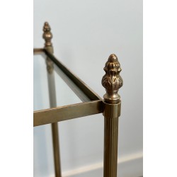 Pair of Brass Neoclassical Side Tables, Maison Jansen, France, circa 1940