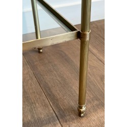 Pair of Brass Neoclassical Side Tables, Maison Jansen, France, circa 1940