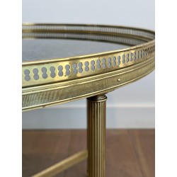 Brass Neoclassical Coffee Table with Antique Mirror Top, Maison Baguès, c. 1940