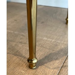 Boût de Canapé en Laiton et Plateau de Verre de la Maison Jansen