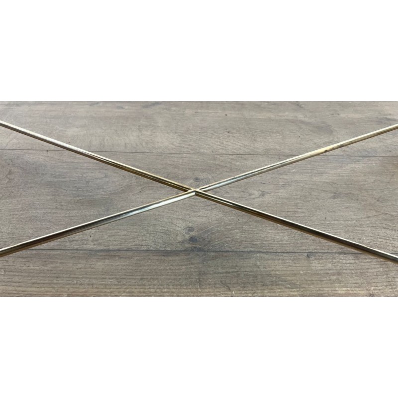 Rectangular Brass Coffee Table, Black Lacquered Glass Top, in the Style of Jansen, circa 1940