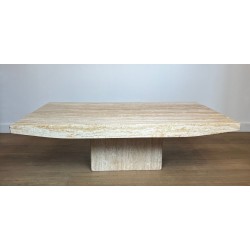 Travertine Coffee Table, Stone International, Italy, circa 1980