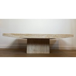 Travertine Coffee Table, Stone International, Italy, circa 1980