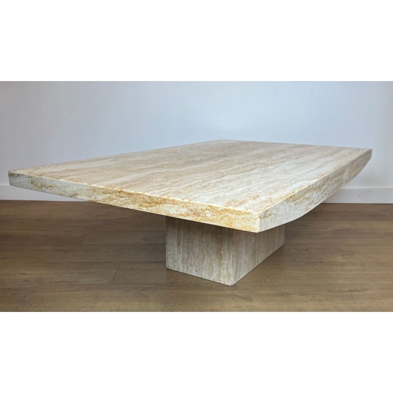 Travertine Coffee Table, Stone International, Italy, circa 1980