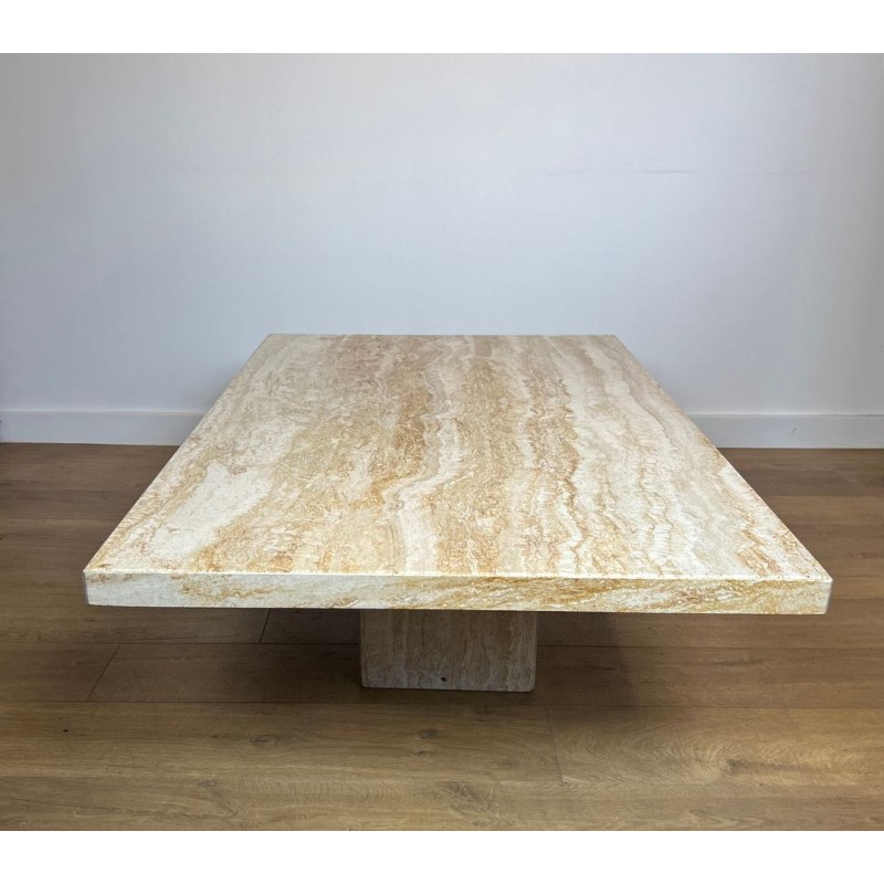 Travertine Coffee Table, Stone International, Italy, circa 1980