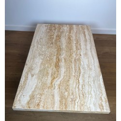 Table Basse Travertin, Stone International, Italie, vers 1980