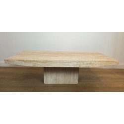 Table Basse Travertin, Stone International, Italie, vers 1980