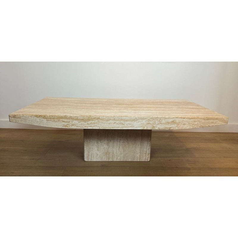 Table Basse Travertin, Stone International, Italie, vers 1980